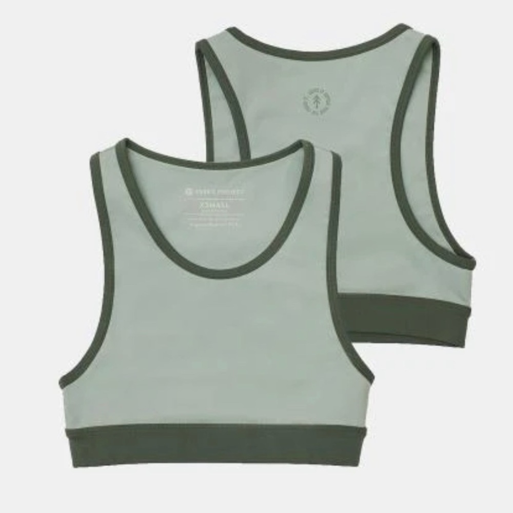 PARKS PROJECT Sequoia Trail Crew Bra top. Small. Green. New w/tags